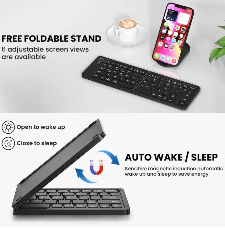 Folding Wireless Keyboard - Portable Bluetooth Keyboard | Direct Goods Retail