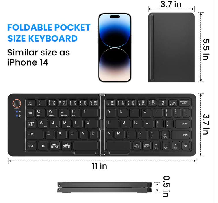 Folding Wireless Keyboard - Portable Bluetooth Keyboard | Direct Goods Retail