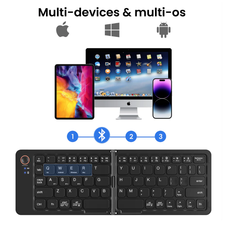 Folding Wireless Keyboard - Portable Bluetooth Keyboard | Direct Goods Retail